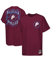 Mitchell & Ness Big Boys and Girls Burgundy Philadelphia Phillies Cooperstown Rodeo Rope T-Shirt