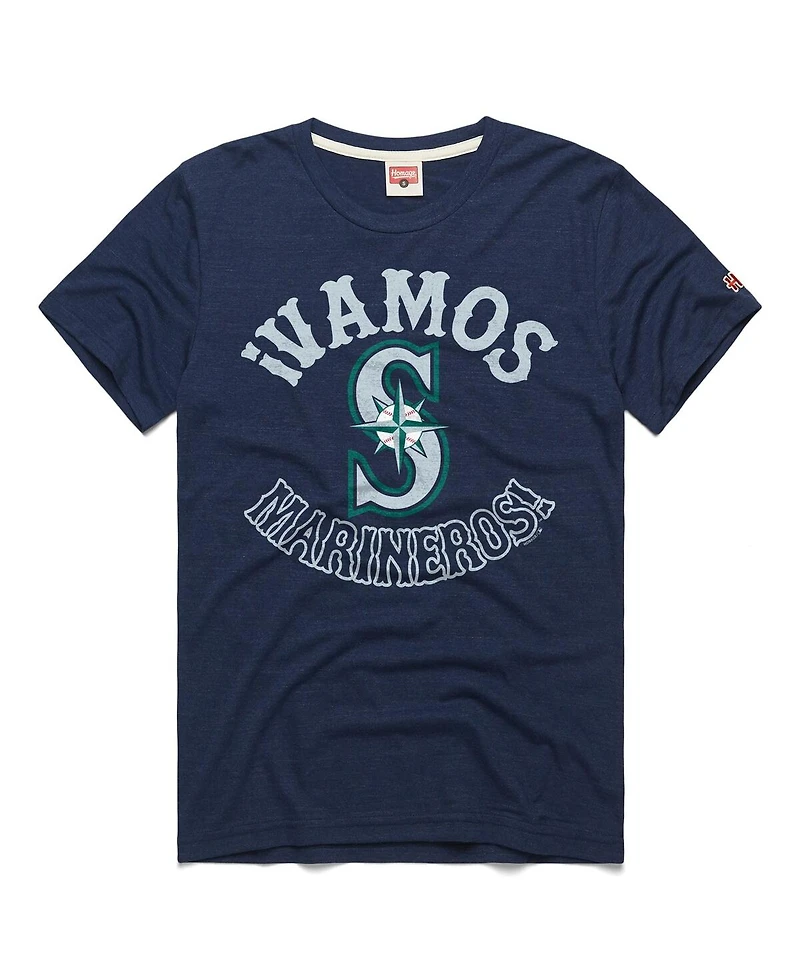 Homage Men's Navy Seattle Mariners Vamos Tri-Blend T-Shirt
