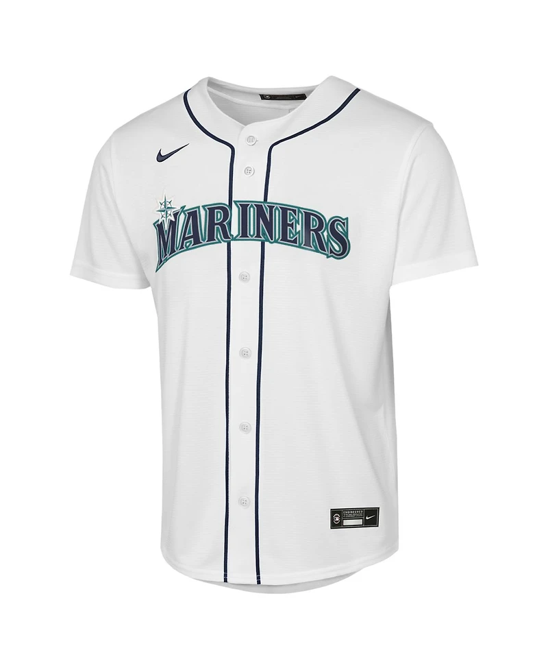 Nike Big Boys and Girls Bryan Woo White Seattle Mariners Baseline Jersey