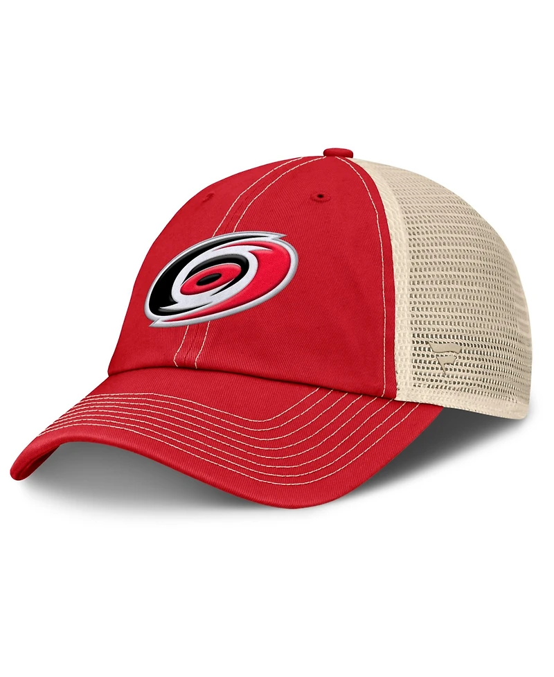 Fanatics Men's Red/Natural Carolina Hurricanes Rival Trucker Adjustable Hat