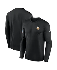 Nike Men's Black Minnesota Vikings Sideline Small Logo Legend Dri-fit Long Sleeve T-Shirt