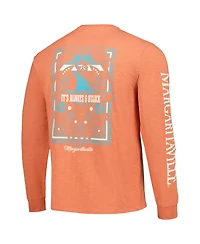 Margaritaville Men's Coral Cleveland Browns Five O'clock Henley Long Sleeve T-Shirt