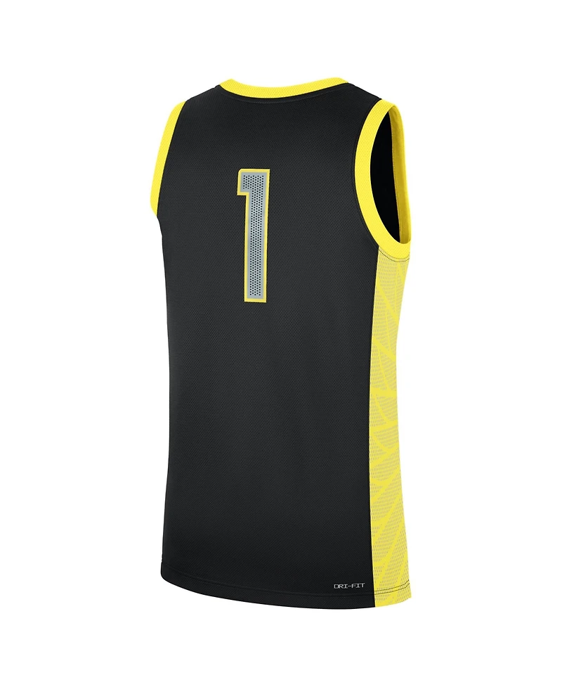 Nike Men's Black Oregon Ducks #1 Alternate Replica Basketball Jersey