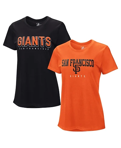 G-iii 4Her by Carl Banks Women's Black/Orange San Francisco Giants Two T-Shirt Combo Pack