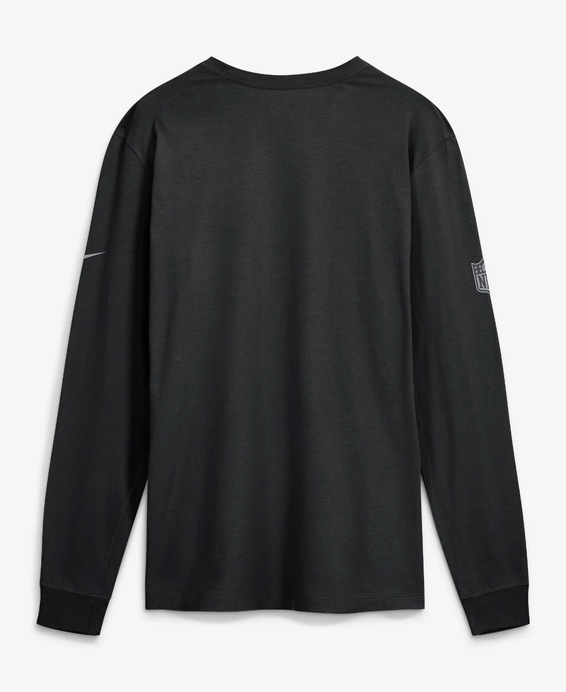 Nike Men's Black Pittsburgh Steelers Sideline Bold Arch Star Dri-fit Long Sleeve T-Shirt