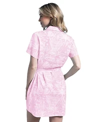 Margaritaville Women's Pink Miami Dolphins Palm Linen Dress