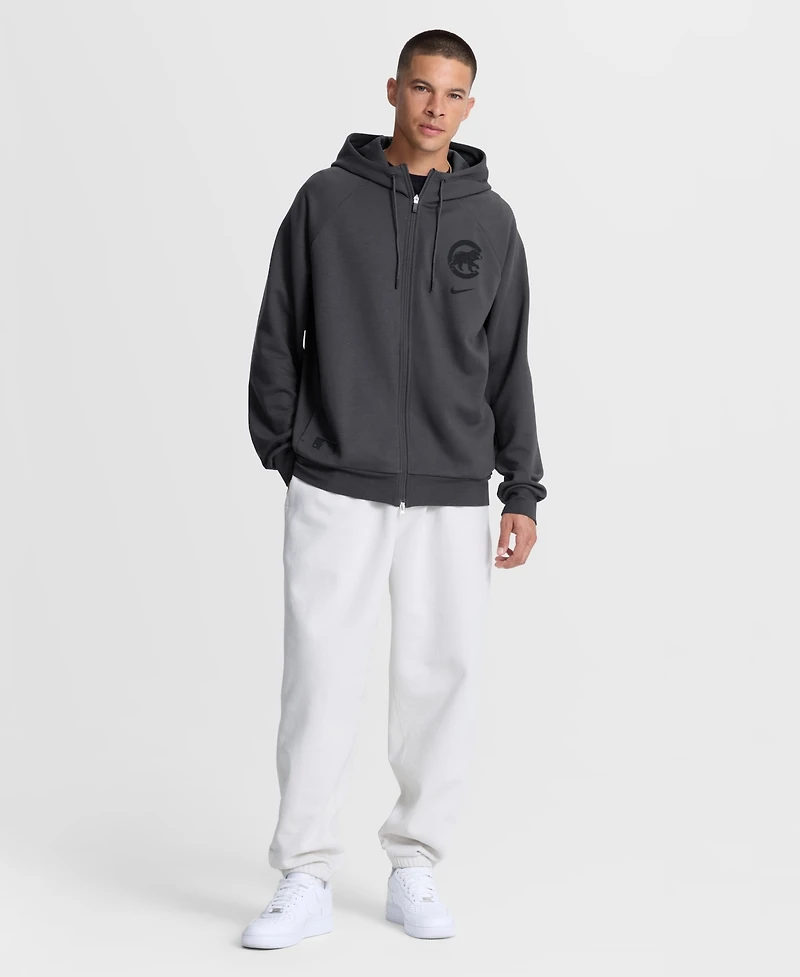 Nike Men's Anthracite Chicago Cubs Authentic Collection Player Raglan Dri-fit Full-Zip Hoodie