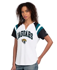 Starter Women's White Jacksonville Jaguars Game On Notch Neck T-Shirt