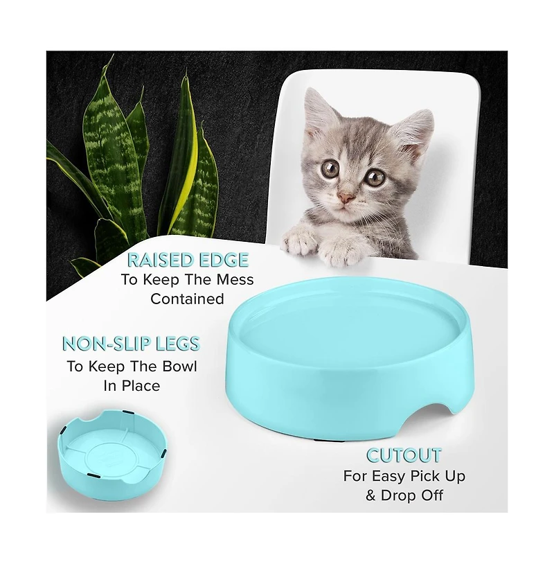 CatGuru Food Table for Cat Bowl, Marshmallow