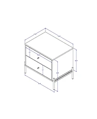 Manhattan Comfort Jasper 2-Piece 25" 2-Drawer Nightstands