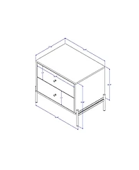 Manhattan Comfort Jasper 2-Piece 25" 2-Drawer Nightstands