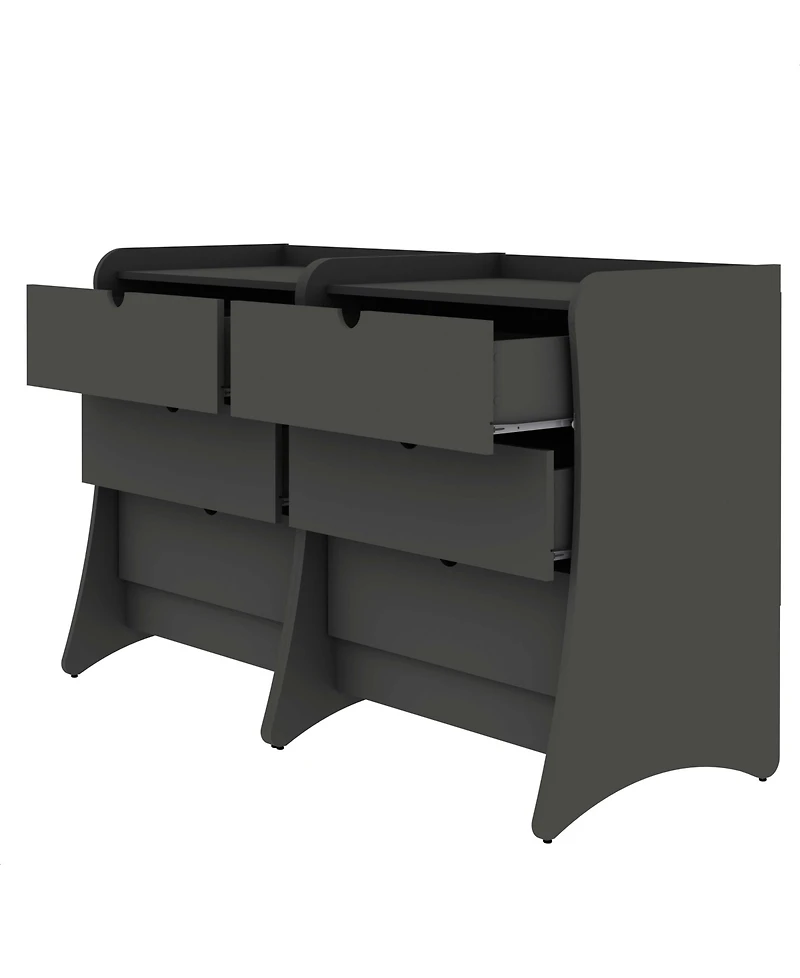 Manhattan Comfort Coney 2-Piece 28" 3-Drawer Nightstands