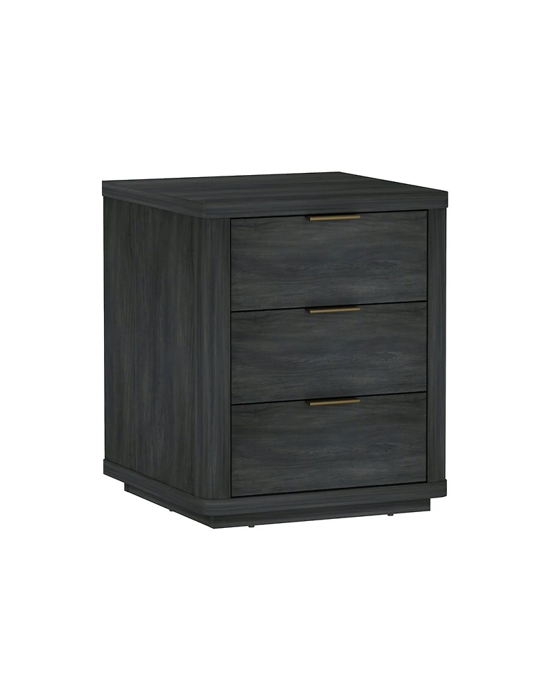 Manhattan Comfort Evelyn 2-Piece 20" 3-Drawer Nightstands