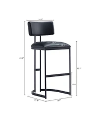 Manhattan Comfort Juno 18.5" Faux Leather Upholstered Metal Barstool