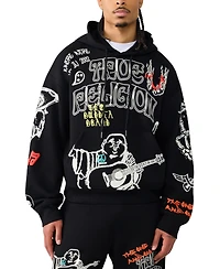 True Religion Men's Oversized Loose-Fit Hoodie Sweatshirt