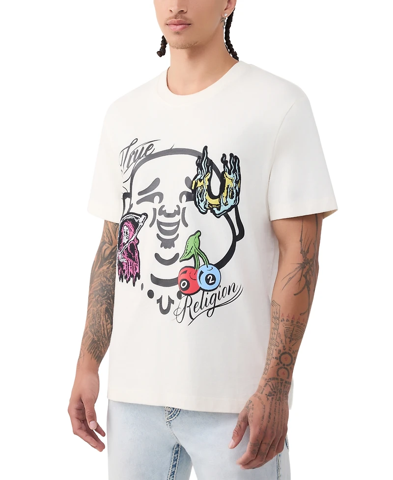 True Religion Men's Buddha Face Logo Short-Sleeve T-Shirt
