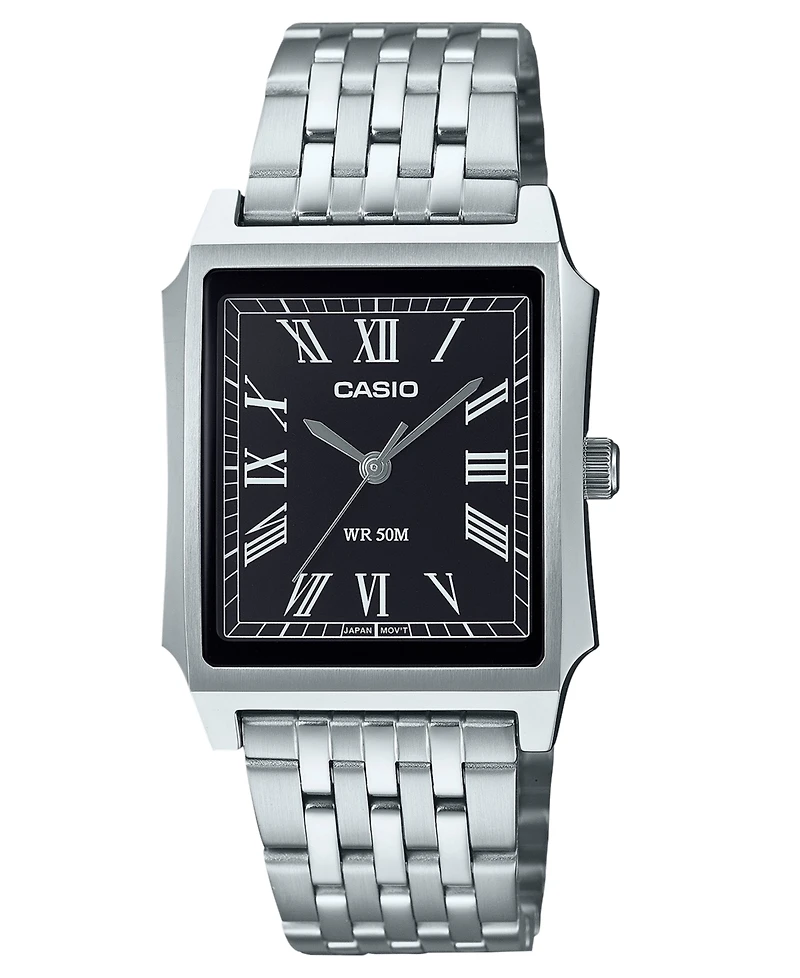 Casio Unisex Japanese Quartz Analog Silver-Tone Stainless Steel Watch 31.5mm
