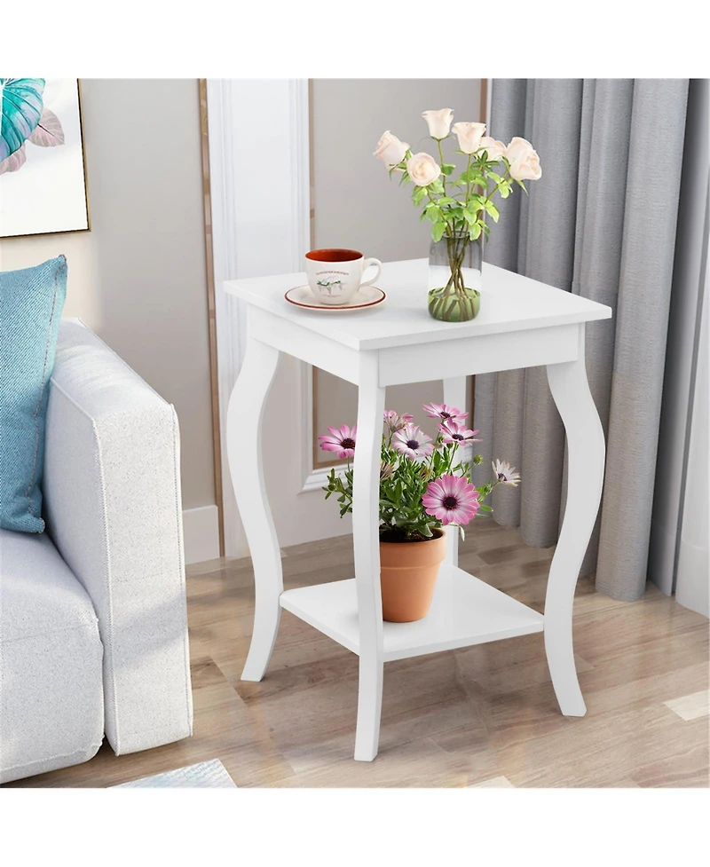 sumyeg Set of 2 Accent Side Tables with Shelf