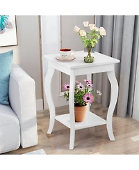sumyeg Set of 2 Accent Side Tables with Shelf