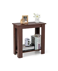 sumyeg 2-Tier Modern Compact End Table with Storage Shelf