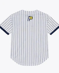 Mitchell & Ness Men's White Indiana Pacers Head Coach Pinstripe Mesh Full-Button Baseball Jersey