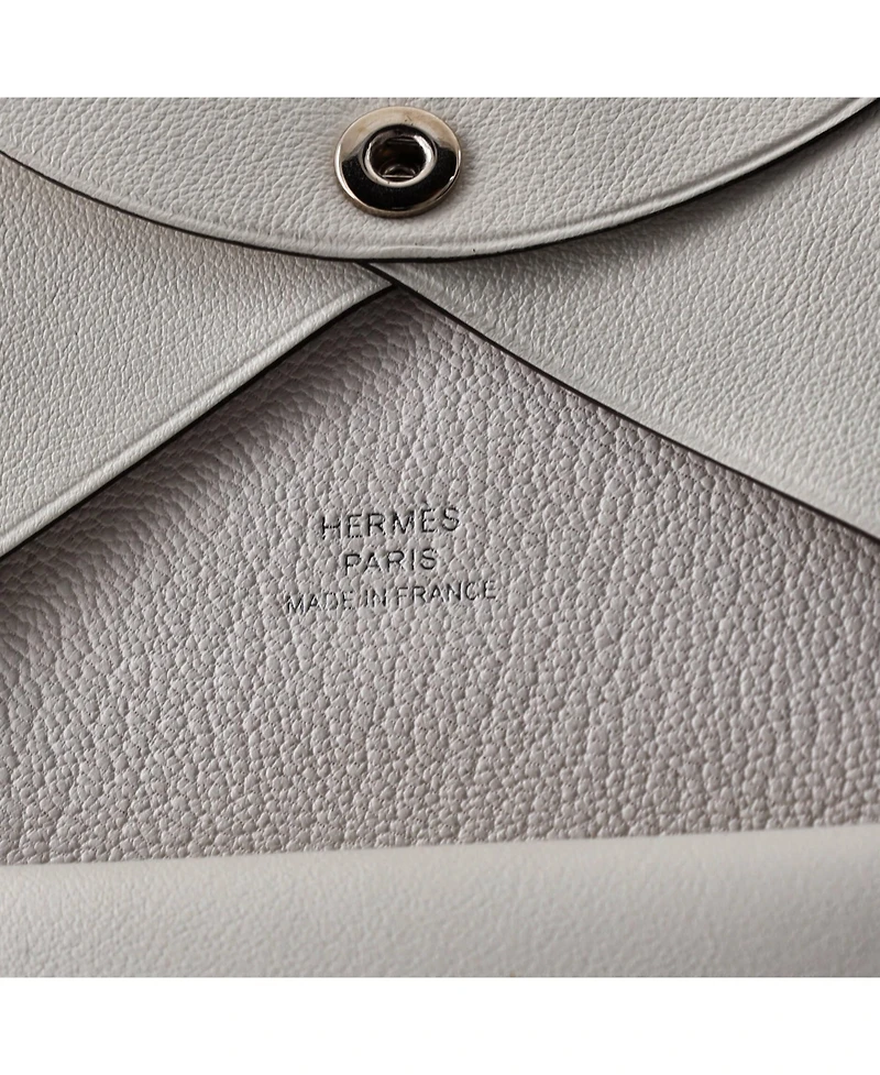 Pre-Owned HERMES Calvi Duo Card Holder Printed Leather