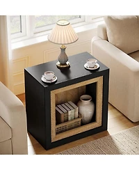 Slickblue Living Room Modern End Table with Geometric Frame Design