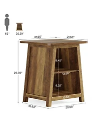 Slickblue 3-Tier End Table with Storage for Sofa or Living Room
