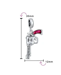 Bling Jewelry Western Dangle Toy-Gun-Charm Bead .925 Sterling Silver for European Bracelet