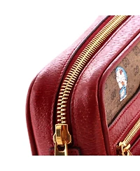 Pre-Owned Gucci Mini Doraemon Crossbody Bag Printed Gg Coated Canvas