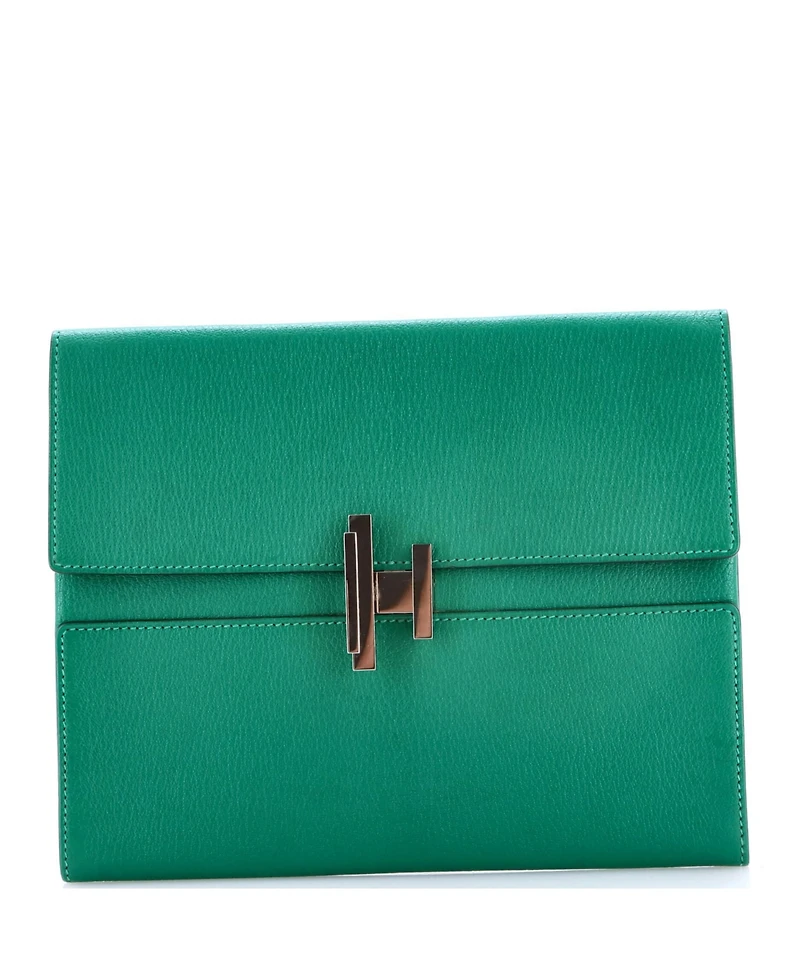 Pre-Owned HERMES Cinhetic Clutch Chevre Mysore