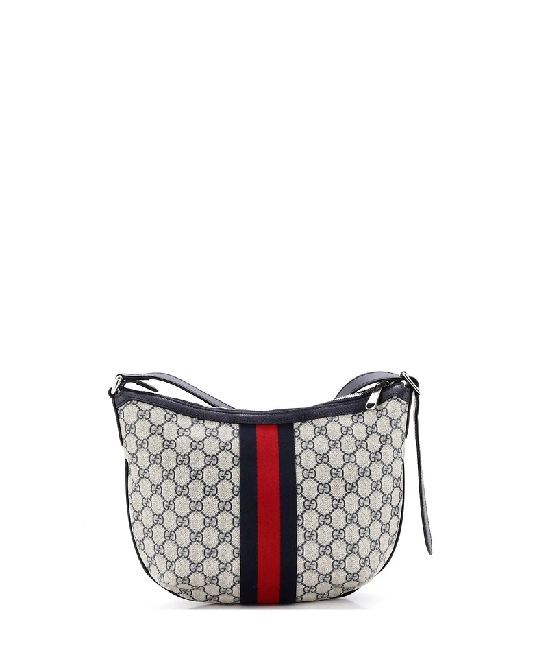 Pre-Owned Gucci Ophidia Half Moon Hobo Gg Coated Canvas