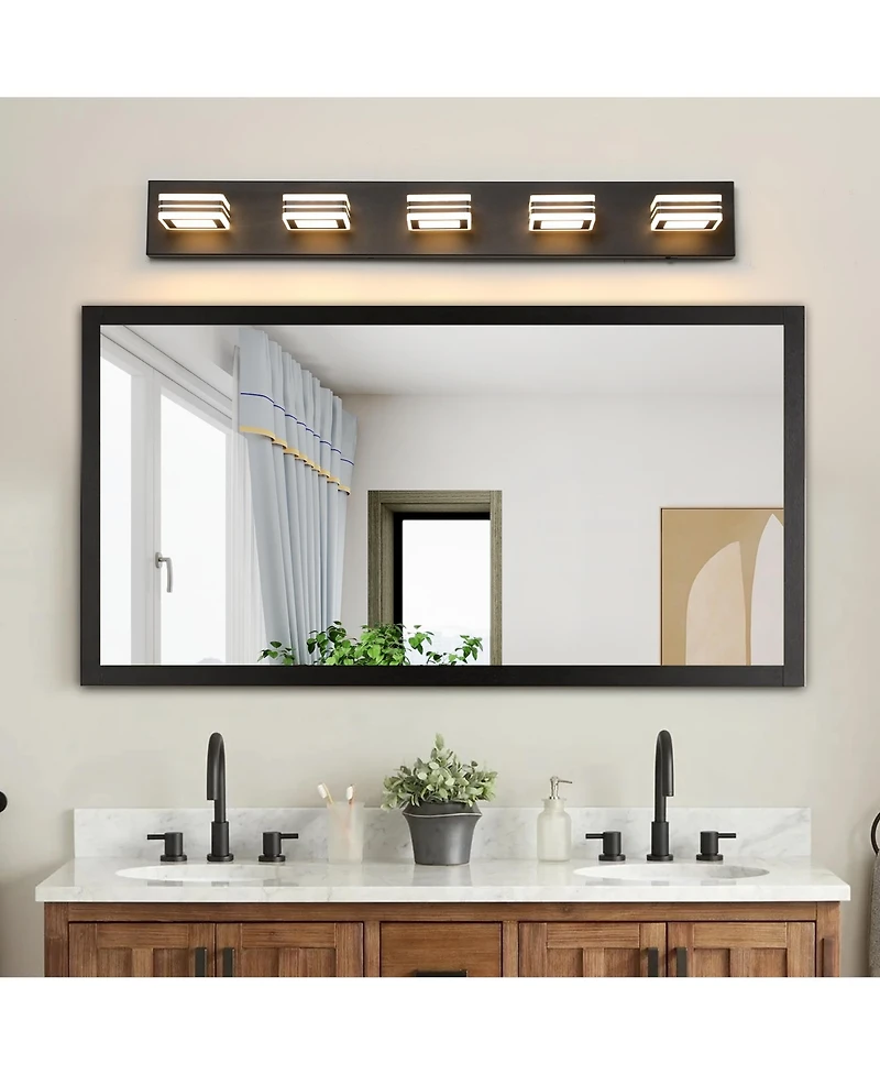 Busdays Inch Modern Light Led Vanity Light Sleek Bathroom Wall Fixture Iron and Acrylic Dimmable for Mirror Lighting