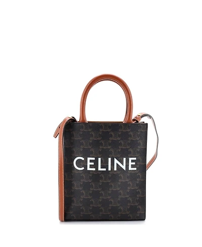 Pre-Owned Celine Mini Vertical Cabas Tote Triomphe Coated Canvas