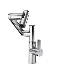 Phying Chrome Bathroom Sink Faucet with Spray Function and Temperature Display for Anti-Skid Switch and Hot and Cold and 360degree(s) Rotary