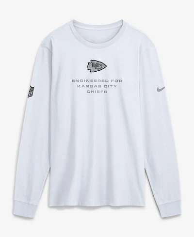 Nike Men's White Kansas City Chiefs Sideline Bold Arch Star Dri-fit Long Sleeve T-Shirt