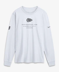 Nike Men's White Kansas City Chiefs Sideline Bold Arch Star Dri-fit Long Sleeve T-Shirt