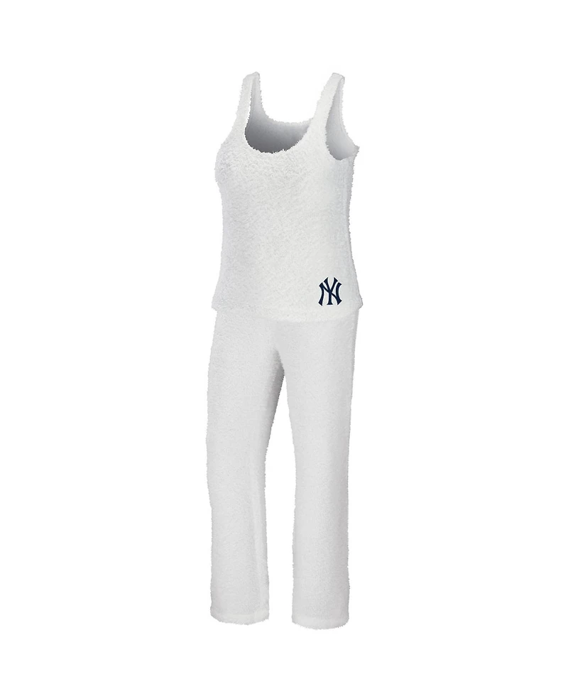 Wear by Erin Andrews Women's Cream New York Yankees Plus Cozy Scoop Neck Tank Top Pants Set