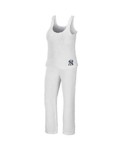 Wear by Erin Andrews Women's Cream New York Yankees Plus Cozy Scoop Neck Tank Top Pants Set