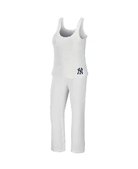 Wear by Erin Andrews Women's Cream New York Yankees Plus Cozy Scoop Neck Tank Top Pants Set