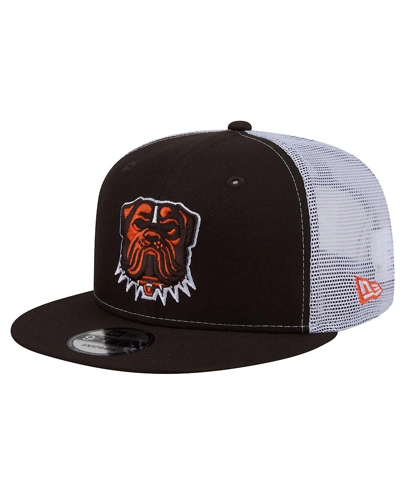 New Era Men's Brown Cleveland Browns Core Team 9FIFTY Trucker Snapback Hat