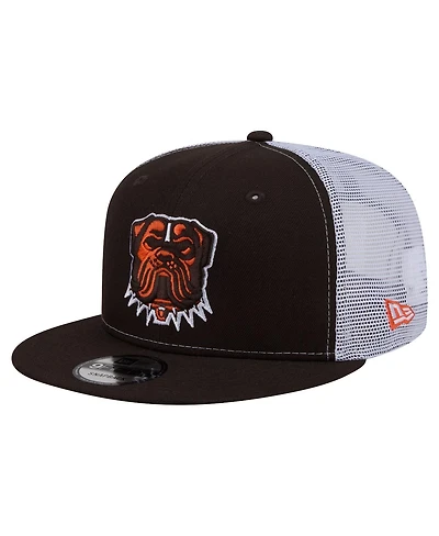 New Era Men's Brown Cleveland Browns Core Team 9FIFTY Trucker Snapback Hat