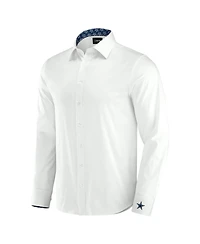 J. Palmer Men's White Dallas Cowboys Man-In-Motion Long Sleeve Button-Up Dress Shirt