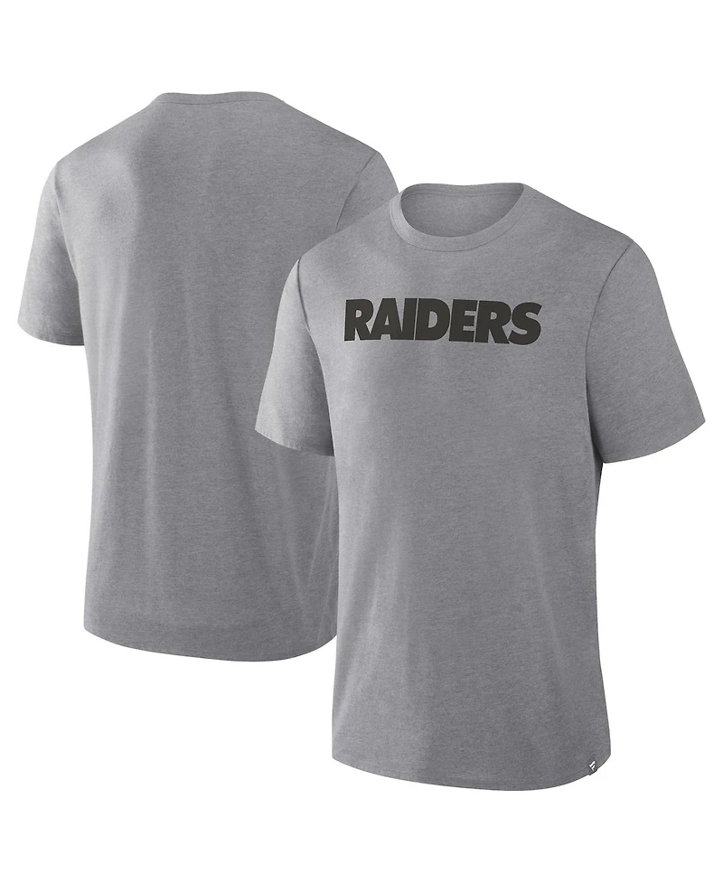 Fanatics Men's Heather Gray Las Vegas Raiders Pass Rush Tri-Blend T-Shirt