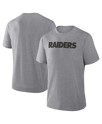 Fanatics Men's Heather Gray Las Vegas Raiders Pass Rush Tri-Blend T-Shirt