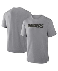 Fanatics Men's Heather Gray Las Vegas Raiders Pass Rush Tri-Blend T-Shirt