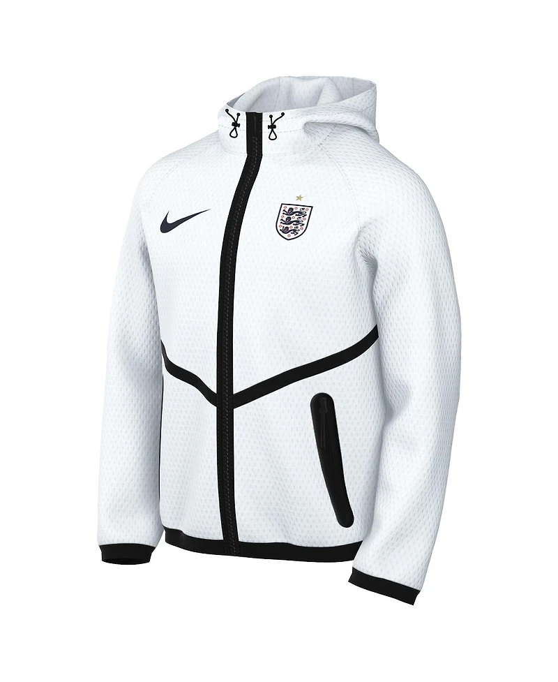 Nike Men's White England National Team 2026 Anthem Mesh Dri-fit Full-Zip Hooded Jacket