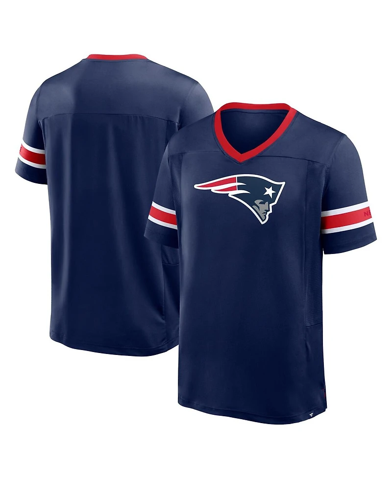 Fanatics Men's Navy New England Patriots Hometown Premium Hashmark V-Neck T-Shirt