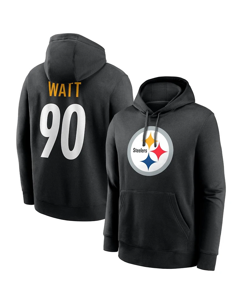 Nike Men's T.j. Watt Black Pittsburgh Steelers Name Number Hoodie