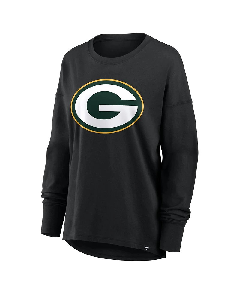 Fanatics Women's Black Green Bay Packers Essential Long Sleeve T-Shirt